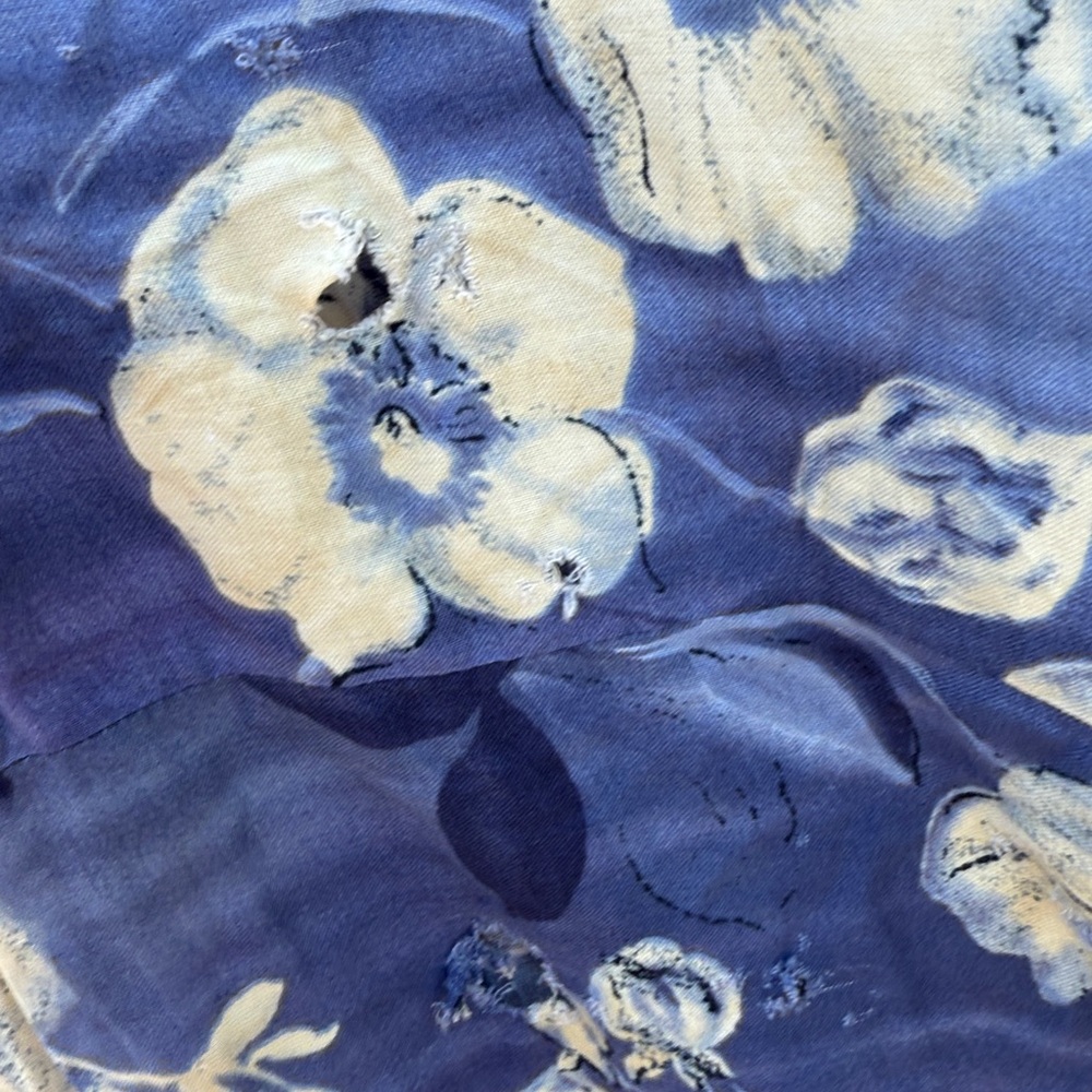 All that Jazz Blue and Yellow Floral Sleeveless Dress 8 w laces - Picture 6 of 7